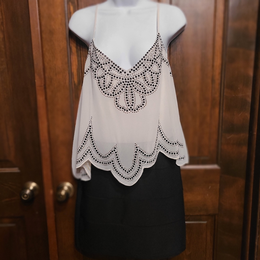 Ivory and Black - Crystal Doll Dress - Size 13